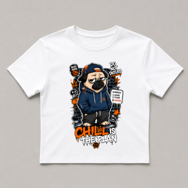 Chill Is The Plan Funny Pug Streetwear Lazy Dog Graffiti