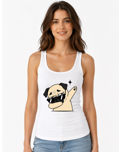 Funny Dabbing Pug Wearing Sunglasses Tired Lazy Dog Dab Dance