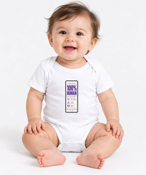 100% Human Label - White
