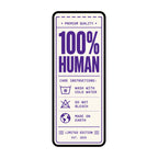100% Human Label Tee - Funny Care Instructions Graphic Shirt