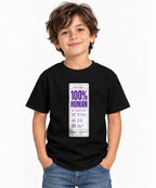 100% Human Label Tee - Funny Care Instructions Graphic Shirt - Black