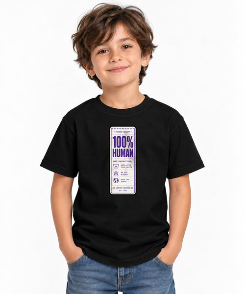 100% Human Label - Black