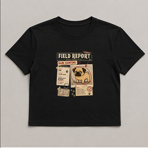 Field Report Rare Sighting Lazy Pug Funny Dog Meme Streetwear