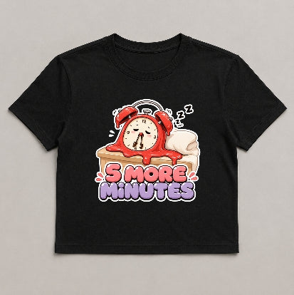 5 More Minutes - Cute Melting Alarm Clock Sleepy Morning Graphic T-Shirt