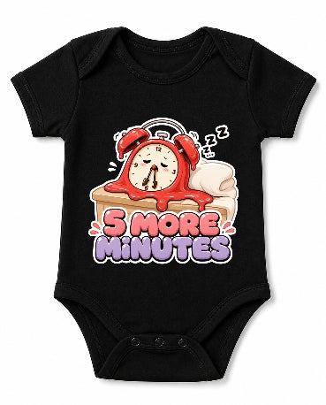 5 More Minutes - Cute Melting Alarm Clock Sleepy Morning Graphic T-Shirt