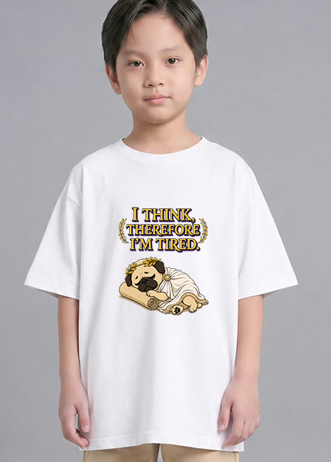 I Think Therefore I'm Tired Funny Philosopher Pug Greek Toga Nap Humor
