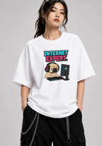 Internet Expert Funny Gamer Pug PC Gaming Glitch Cyber Dog Humor