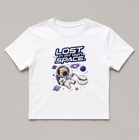 Lost In My Own Space Funny Astronaut Pug Dog Introvert Galaxy Sci-Fi Humor