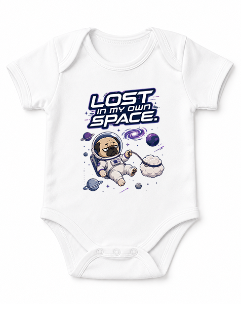 Lost In My Own Space Funny Astronaut Pug Dog Introvert Galaxy Sci-Fi Humor
