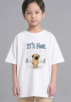 It's Fine Funny Pug In Rain Storm Sarcastic Dog Introvert Humor