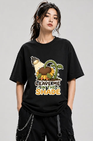 Leave Me In The Shade - Cute Shy Sunflower Introvert Graphic T-Shirt