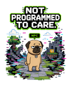 Not Programmed To Care Funny NPC Gamer Pug 8-Bit Pixel Dog Humor