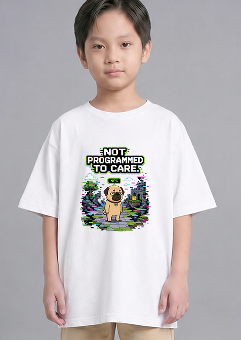 Not Programmed To Care Funny NPC Gamer Pug 8-Bit Pixel Dog Humor