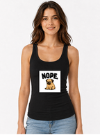 Nope Stubborn Pug Lazy Mood Funny Dog Meme Streetwear