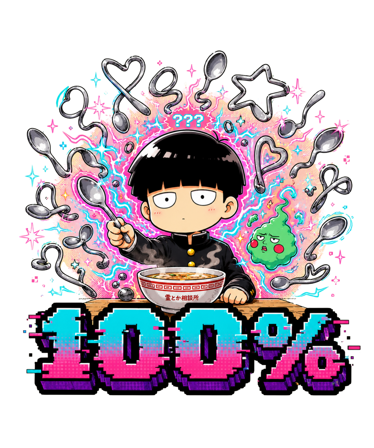 Mob 100% Esper Ramen Spoon Bending Chibi Anime