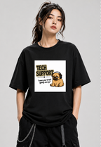 Tech Support Tired Pug Help Desk Sarcastic Dog Meme Streetwear