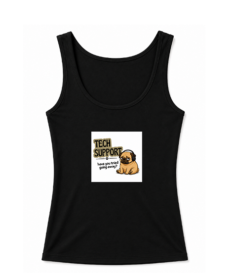 Tech Support Tired Pug Help Desk Sarcastic Dog Meme Streetwear