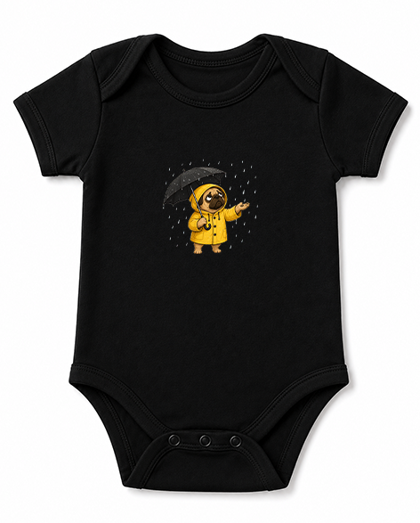 Rainy Day Yellow Raincoat Cute Pug Dog Lover Streetwear