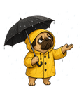 Rainy Day Yellow Raincoat Cute Pug Dog Lover Streetwear