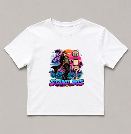 Stand Bus Stop Synthwave Retro Delinquent Anime Parody Art