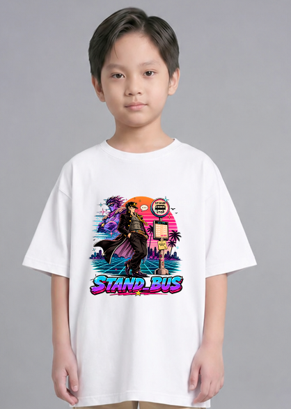 Stand Bus Stop Synthwave Retro Delinquent Anime Parody Art