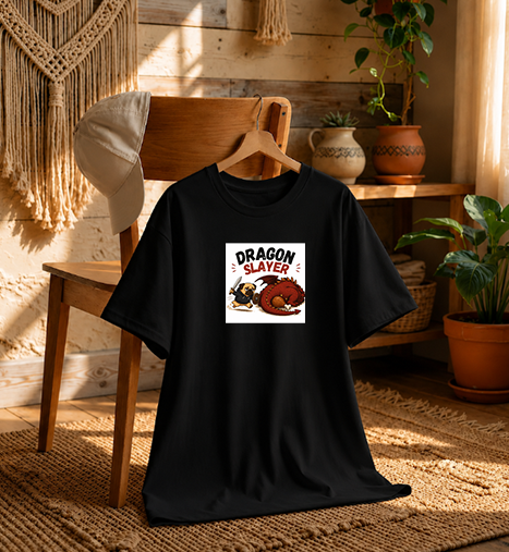 Dragon Slayer Pug Warrior Fantasy RPG Funny Dog Streetwear