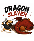 Dragon Slayer Pug Warrior Fantasy RPG Funny Dog Streetwear