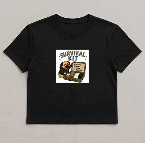 Survival Kit Introvert Lazy Pug Funny Dog Meme Streetwear