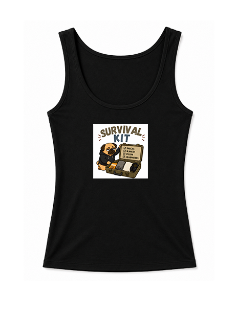 Survival Kit Introvert Lazy Pug Funny Dog Meme Streetwear