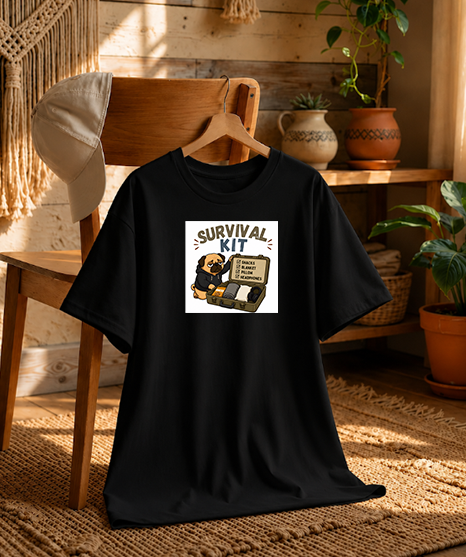 Survival Kit Introvert Lazy Pug Funny Dog Meme Streetwear