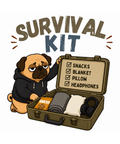 Survival Kit Introvert Lazy Pug Funny Dog Meme Streetwear
