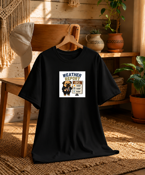 Weather Report Forecast Sleep Lazy Pug Funny Dog Meme Streetwear