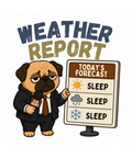 Weather Report Forecast Sleep Lazy Pug Funny Dog Meme Streetwear