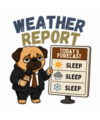 Weather Report Forecast Sleep Lazy Pug Funny Dog Meme Streetwear