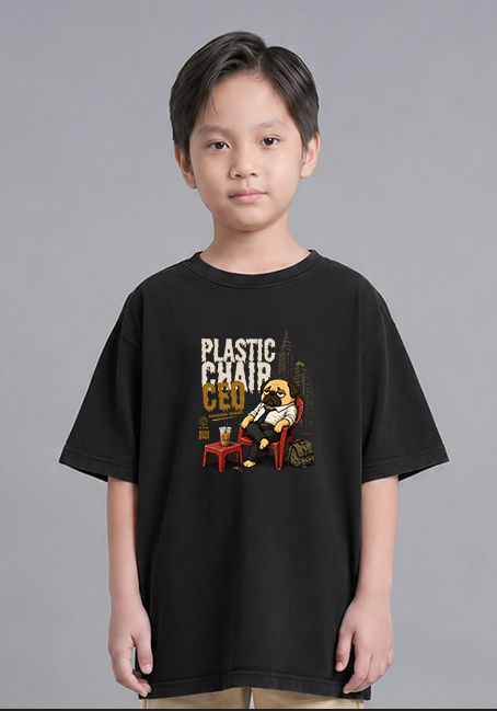 Plastic Chair CEO Lazy Pug Funny Office Burnout Streetwear