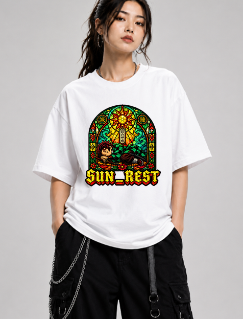 Sun Rest Sleeping Demon Slayer Stained Glass Anime Streetwear