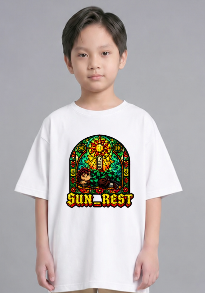 Sun Rest Sleeping Demon Slayer Stained Glass Anime Streetwear