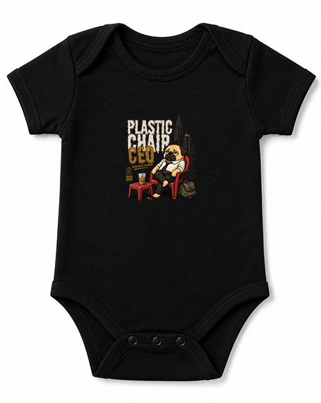 Plastic Chair CEO Lazy Pug Funny Office Burnout Streetwear