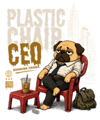 Plastic Chair CEO Lazy Pug Funny Office Burnout Streetwear
