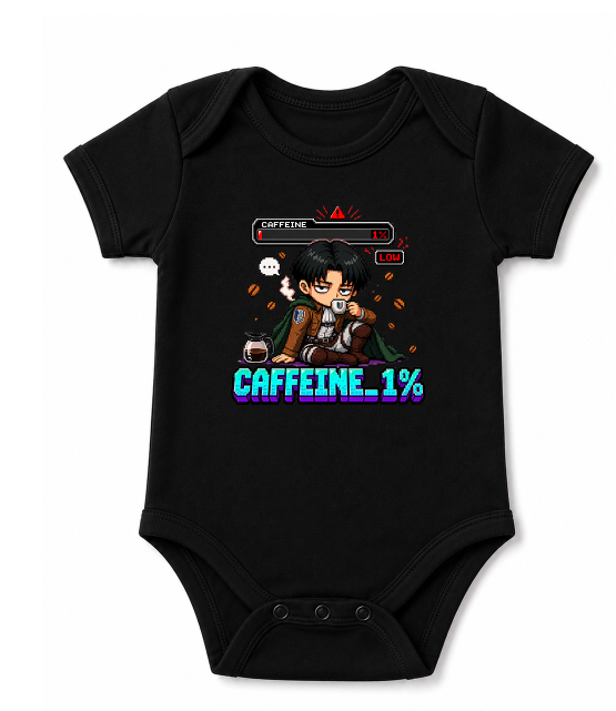 Caffeine 1% Low Battery Captain Pixel Art Anime Streetwear