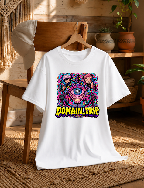 Domain Expansion Gojo Sukuna Psychedelic Trippy Acid Anime Art