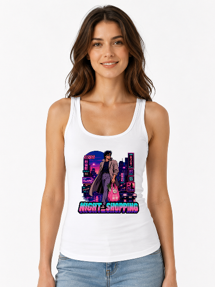 Night Shopping Ryo Saeba Retro 80s City Pop Synthwave Anime Art