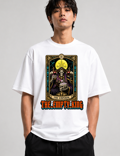The Empty King Tarot Card Overlord Ainz Skeleton Dark Anime Streetwear