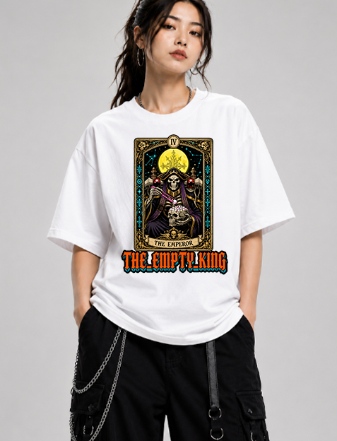 The Empty King Tarot Card Overlord Ainz Skeleton Dark Anime Streetwear