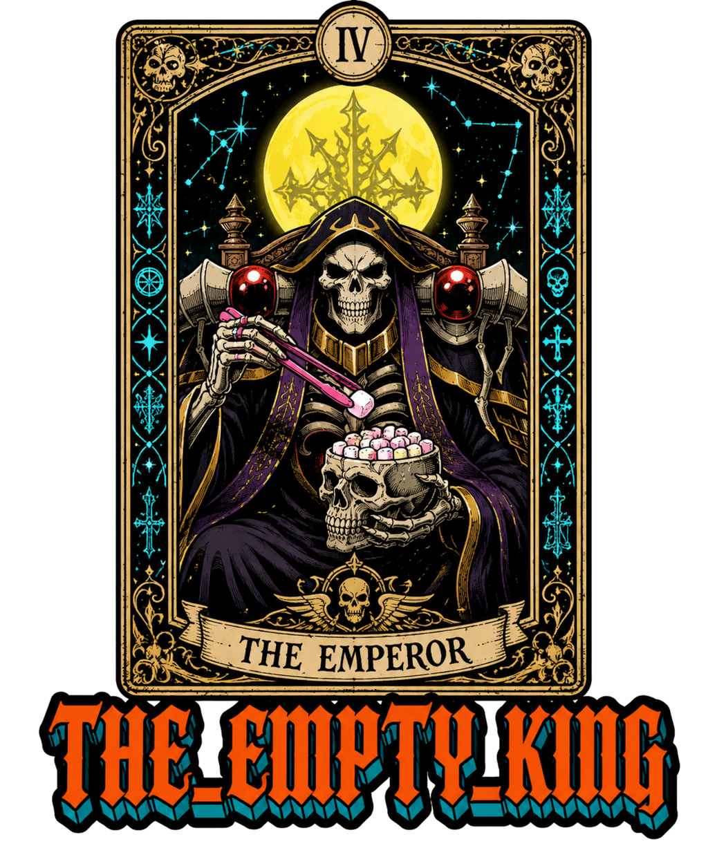 The Empty King Tarot Card Overlord Ainz Skeleton Dark Anime Streetwear