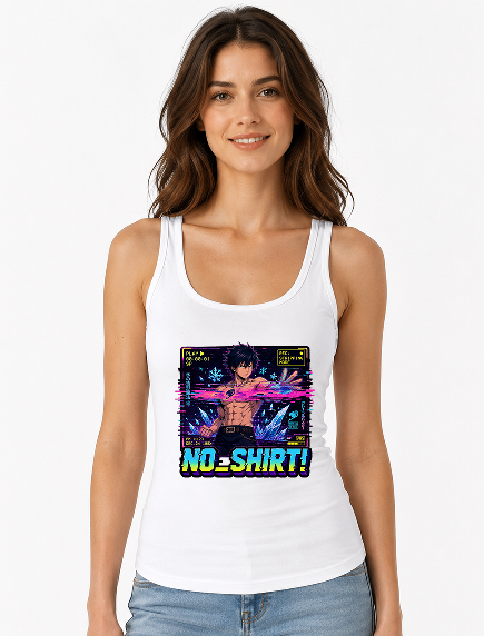 No Shirt Ice Mage Stripping Mode Glitch VHS Anime Streetwear