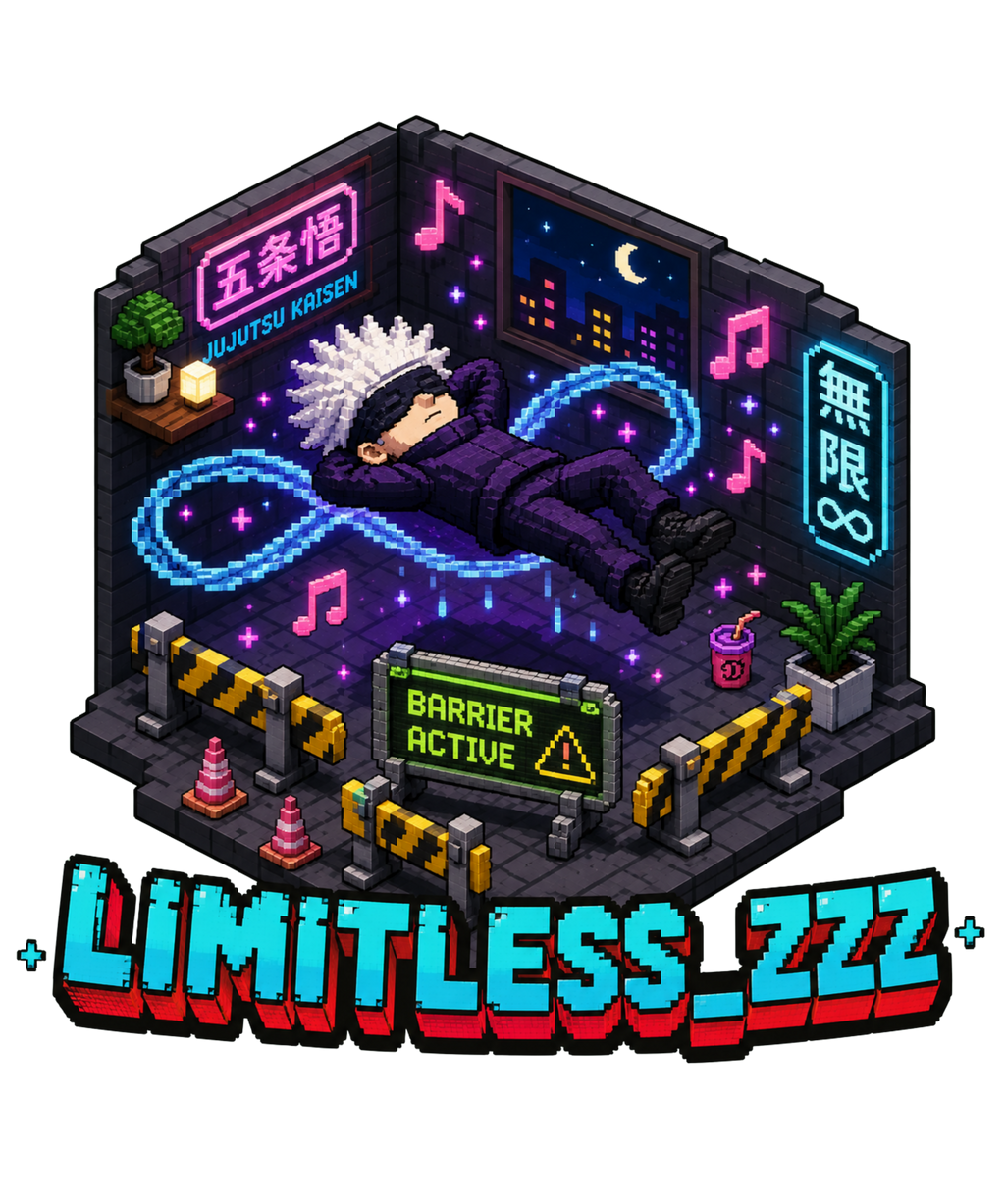 Gojo Limitless Sleep Pixel Art Aesthetic Anime
