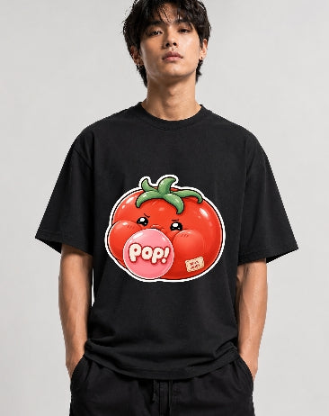 Pop 100 Percent Juicy - Cute Tomato Bubble Gum Kawaii Graphic T-Shirt