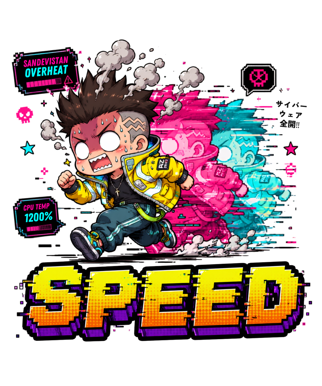 Sandevistan Overheat Speed Chibi Cyberpunk Streetwear