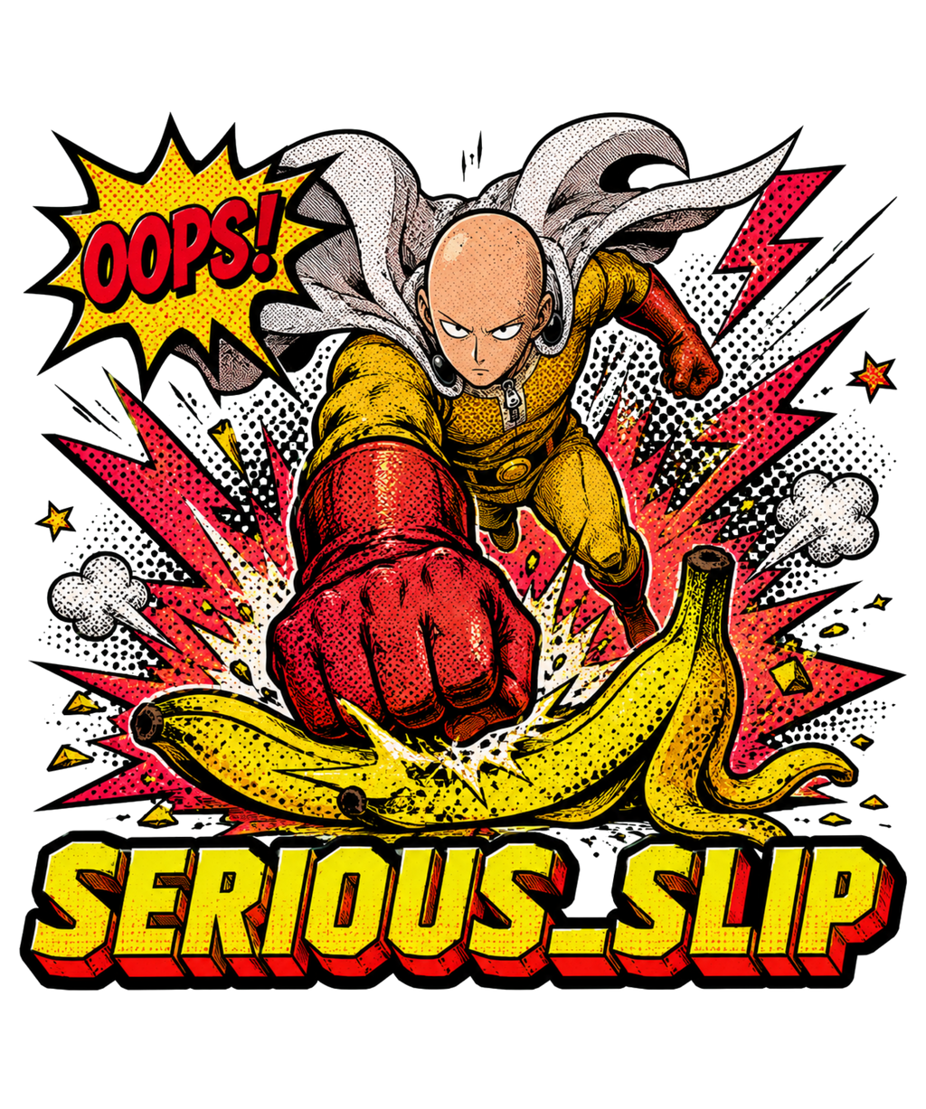 Serious Slip Saitama Banana Funny Anime Meme